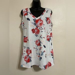 No brand. Large, floral tank 0006